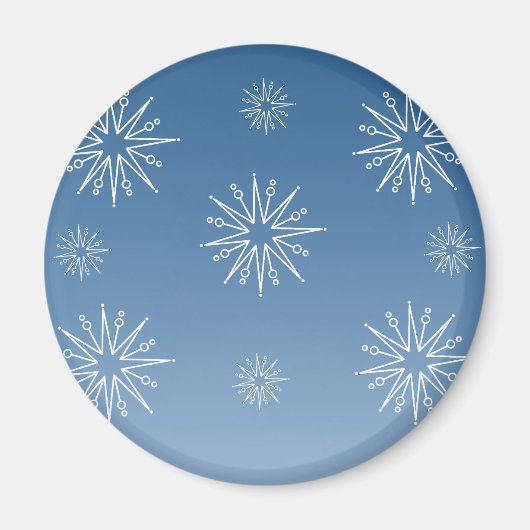 Duizelende kerststerren Magnet, Blauw Magneet (Voorkant)