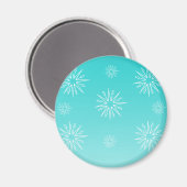 Duizelende kerststerren Magnet, Turquoise Magneet (Voorkant / Achterkant)