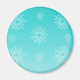 Duizelende kerststerren Magnet, Turquoise Magneet