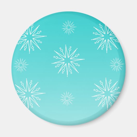 Duizelende kerststerren Magnet, Turquoise Magneet (Voorkant)
