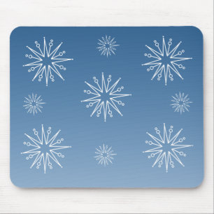 Duizelende kerststerren Mousepad, blauw Muismat