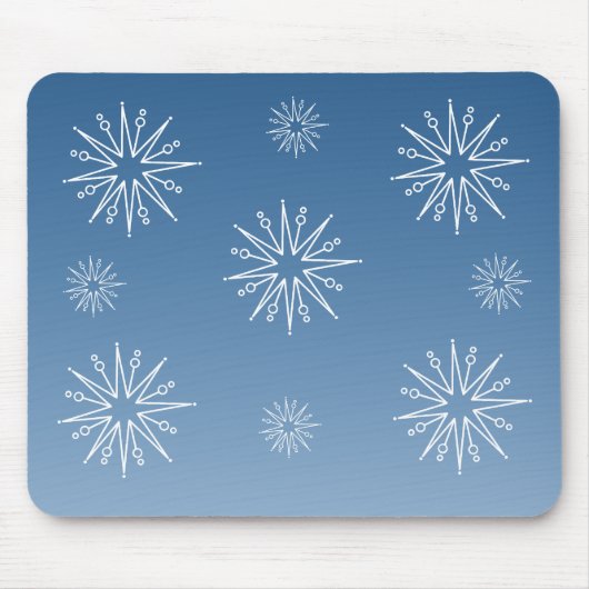 Duizelende kerststerren Mousepad, blauw Muismat (Voorkant)