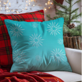 Duizelende kerststerren Pillow, Aqua Kussen