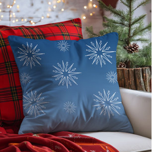 Duizelende kerststerren Pillow, blauw Kussen