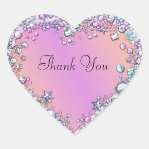 Duizelende Pareltjes GEPERSONALISEERDE NAAM Roze S Hart Sticker