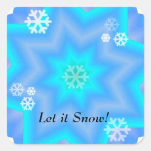 Duizelende sneeuwvlokken vierkante sticker
