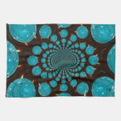 Duizelende weergave van cyaan licht caleidoscoop theedoek (Horizontaal)