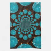 Duizelende weergave van cyaan licht caleidoscoop theedoek (Verticaal)