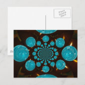 Duizelende weergave van cyaan lichten Kaleidoscoop Briefkaart (Voorkant / Achterkant)