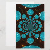 Duizelende weergave van cyaan lichten Kaleidoscoop Briefpapier (Voorkant / Achterkant)