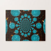 Duizelende weergave van cyaan lichten Kaleidoscoop Legpuzzel (Horizontaal)