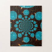 Duizelende weergave van cyaan lichten Kaleidoscoop Legpuzzel (Verticaal)