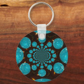 Duizelende weergave van cyaan lichten Kaleidoscoop Sleutelhanger (Voorkant)