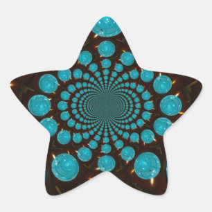 Duizelende weergave van cyaan lichten Kaleidoscoop Ster Sticker