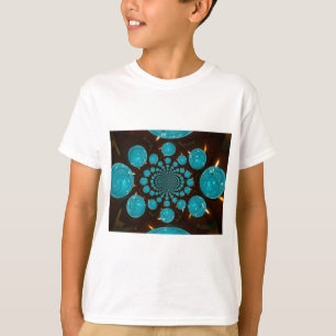 Duizelende weergave van cyaan lichten Kaleidoscoop T-shirt