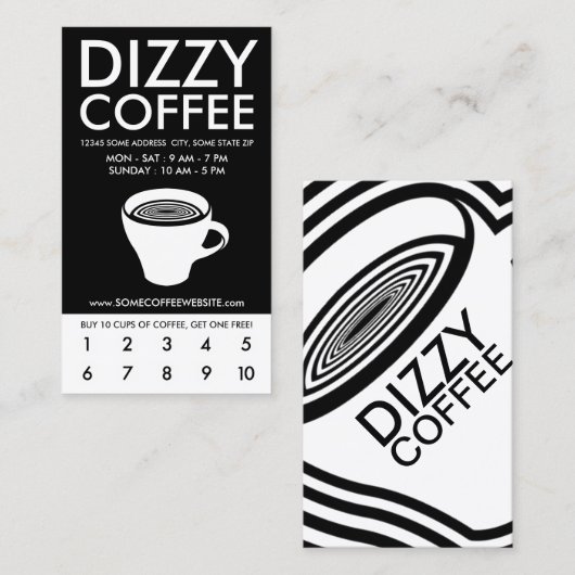 duizelig koffie loyaliteitsprogramma klantenkaartje (Voorkant / Achterkant)