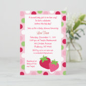 Duizelige aardbeien Babydouches Kaart (Staand voorkant)