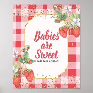 Duizelige aardbeienbaby's zijn zoete Posters