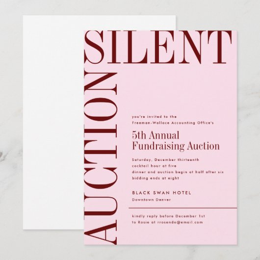 Duizelige en opgewonden grote tekst veiling kaart (Voorkant / Achterkant)