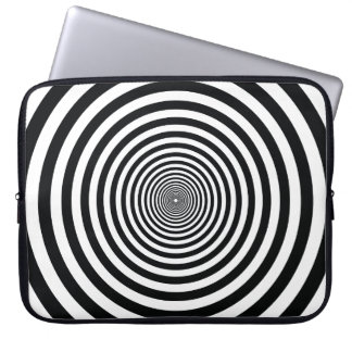 duizelige illusie zwart-wit art vo22 laptop sleeve