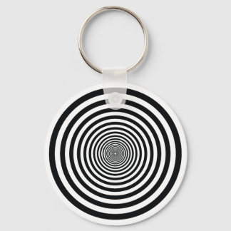 duizelige illusie zwart - witte cirkel art vo1 sleutelhanger