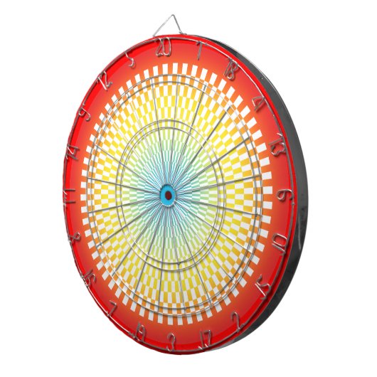 Duizelige regenboog dartbord (Voorkant Rechts)