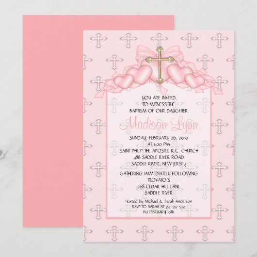 Duizeligheid, ruis, baby, baby, baptisme kaart (Voorkant / Achterkant)