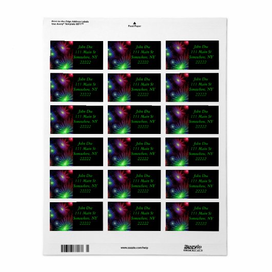 Duizelingwekkend vuurwerk etiket (Full Sheet)
