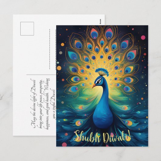 Duizelingwekkende Diwali Delight: De vreugdevolle  Feestdagenkaart (Voorkant / Achterkant)