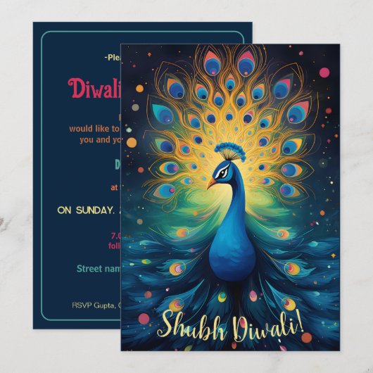 Duizelingwekkende Diwali Delight: De vreugdevolle  Kaart (Voorkant / Achterkant)