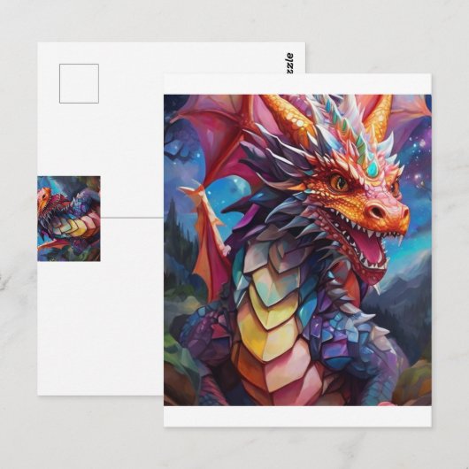Duizelingwekkende draak briefkaart (Voorkant / Achterkant)