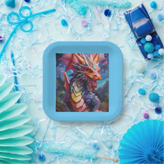 Duizelingwekkende draak papieren bordje (Feest)