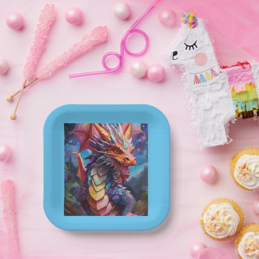 Duizelingwekkende draak papieren bordje (Feest)