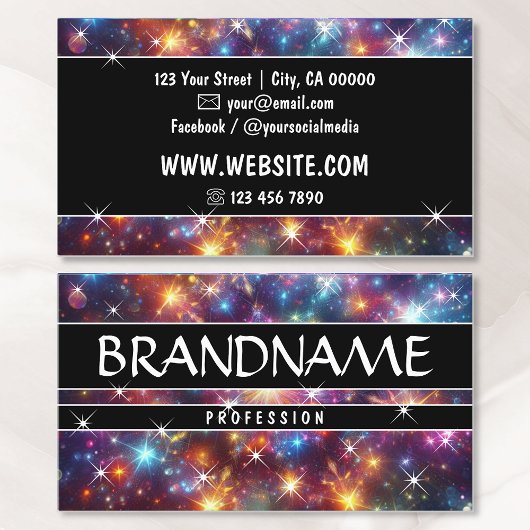 Duizelingwekkende Galaxy Nebula Glitter Sprankelen Visitekaartje