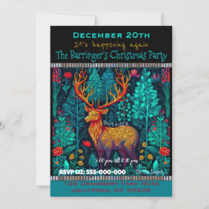 Duizelingwekkende Herten jaarlijkse Kerstfeest Kaart