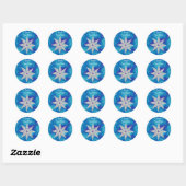 Duizelingwekkende sneeuwvlokken op Misty Blue - St Ronde Sticker (Vel)