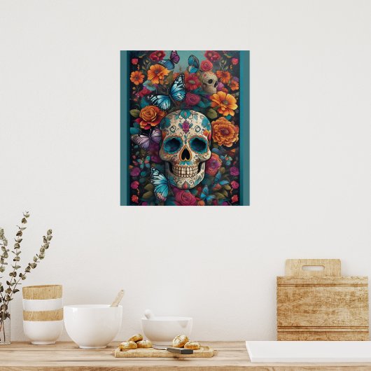Duizelingwekkende Sugar Skull Art: Dag van de Dode Poster (Keuken)