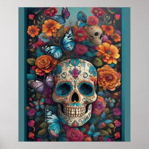 Duizelingwekkende Sugar Skull Art: Dag van de Dode Poster