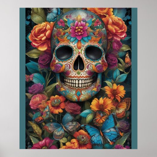 Duizelingwekkende Sugar Skull Art: Dag van de Dode Poster (Voorkant)