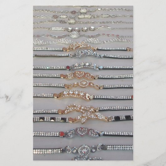 Duizelingwekkende versierde diamanten ketting kuns briefpapier (Voorkant)