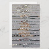 Duizelingwekkende versierde diamanten ketting kuns briefpapier (Voorkant / Achterkant)