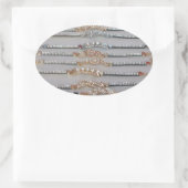 Duizelingwekkende versierde diamanten ketting kuns ovale sticker (Tas)