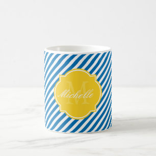 Duizelling Blue Stripe Monogram Mok