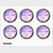 Duizelroze blauwe glitter-productetiketten diamant ronde sticker (Vel)