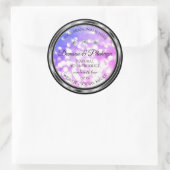 Duizelroze blauwe glitter-productetiketten diamant ronde sticker (Tas)