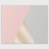 Duizelroze, grijze en gouden geometrische driehoek cadeaupapier (Vlak)