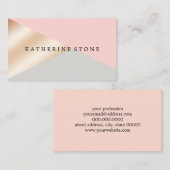 Duizelroze, grijze en gouden geometrische driehoek visitekaartje (Voorkant / Achterkant)