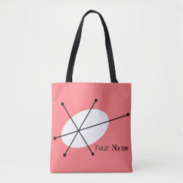 Duizelroze tekst over tas