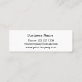 Duizels Witte streep Mini Visitekaartje (Achterkant)