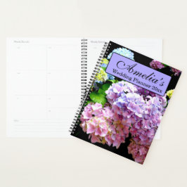 Duizeltuin, roze, blauwe paarse bruiloft planner